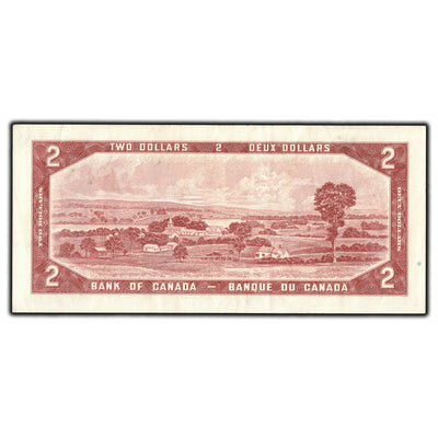 SOLD $2 1954 Bank of Canada Note *A/G Replacement Prefix BC-38cA - VF-30