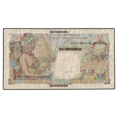 SOLD Saint-Pierre-Et-Miquelon 1960 1 Nouveau Franc / 50 Francs Note P #30