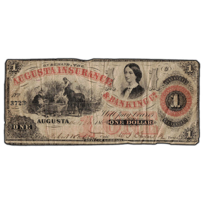 SOLD United States 1861 $1 Augusta Insurance & Banking Co. Georgia Note