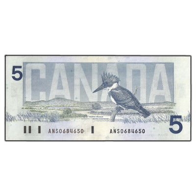 SOLD $5 1986 Bank of Canada Note Knight-Dodge ANS Prefix BC-56e-i - Ch UNC