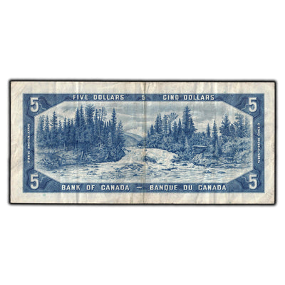 SOLD $5 1954 Bank of Canada Note Devil Face B/C Prefix BC-31a - F-15