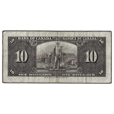 SOLD $10 1937 Bank of Canada Notes Gordon-Towers W/D Prefix BC-24b
