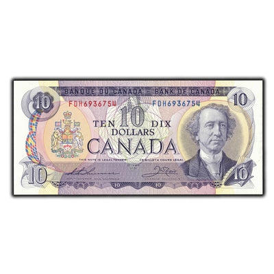 SOLD $10 1971 Bank Of Canada Note Thiessen-Crow FDH Prefix BC-49e - Ch UNC
