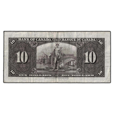 SOLD $10 1937 Bank of Canada Notes Coyne-Towers C/T Prefix BC-24c - F-15