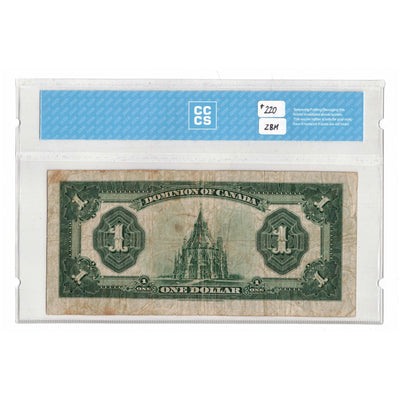 SOLD $1 1923 Dominion of Canada Note Blue Seal Series G DC-25c - CCCS F-15