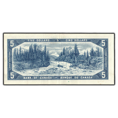 SOLD $5 1954 Bank of Canada Note Beattie-Rasminsky G/X Prefix BC-39b - EF-40