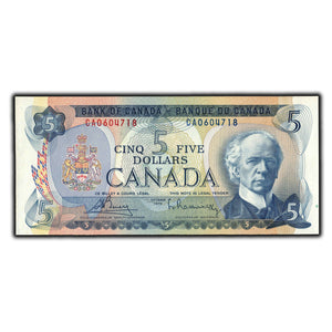 SOLD $5 1972 Bank of Canada Note Bouey-Rasminsky CA Prefix Note BC-48a - Ch UNC