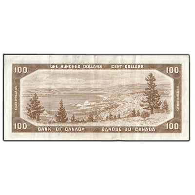 SOLD $100 1954 Bank of Canada Note Beattie-Rasminsky B/J Prefix BC-43b
