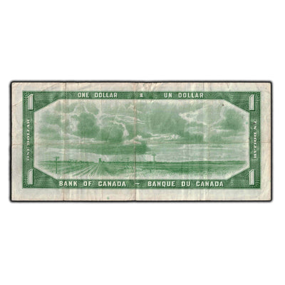 SOLD $1 1954 Bank Of Canada Note Devil Face *A/A Replacement BC-29aA (staple hole)